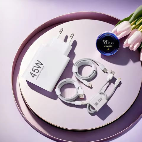 Xiaomi 45W EU Charger Turbo Fast Charge Adapter 6A 2M 1.5M 1M Type C Cable For Redmi Note 14 15 Pro 