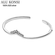 2021 hot sale luxury 100 925 Sterling Silver pan Bracelet Snake Chain Charm Bangle Fit Original Charms For Women DIY Jewelry