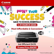 CANON E410 E470 E560 E510 TS307 MG3070S PIXMA AIO Ink Efficient Printer. SIMILAR E410 E470 E4270 HP 2135 2676 3635 2622