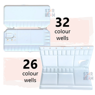 Mix Many Colour As U Wish! Watercolour Palette with Thumb Hole 32 Colour Wells [NISO] / 26 Colour We