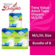 Tena Value Adult Tape Diapers M/L/XL Size