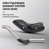 For F750 F850 GS Exhaust Pipe With Anti-Scald Cover Motorcycle Slip-On Link Middle Pipe For F750GS F