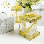 The Craft Decor Glassware With Glitter PVC Ribbon Box Door Gift | Souvenir | Bekas Kaca | Goodies Wedding Party