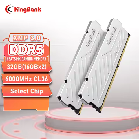 KingBank Silver DDR5 RAM 32GB Kit (2x16GB) 6000MHz Overclocking Desktop Gaming Memory Intel XMP 3.0 