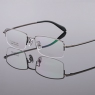 แว่นสายตาครึ่งกรอบไทเทเนียมบริสุทธิ์สําหรับผู้ชายแสงอัลตร้าสมาร์ท Zoomable Anti-Blue Light Optics สํ
