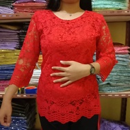 SHOOPI ATASAN BLUS SEMI PRANCIS/ BLUS SEMI BROKAT WANITA/KEBAYA BROKAT BAJU KEKINIAN CANTIK TERBARU