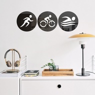 (VIP)  Acrylic Mirror Decals Wall Stickers for Triathlon Enthusiasts Triathlon Acrylic Mirror Wall Stickers Creative Bedroom Decor Self-adhesive Ornamental Decals