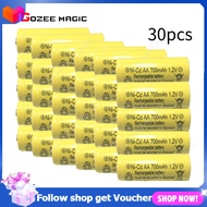 4/10/20/30PCS AA แบตเตอรี่แบบชาร์จไฟ NiCd 700mAh 1.2v Solar Ni-Cd LED สำหรับสวนแสง Rechargeable Batt