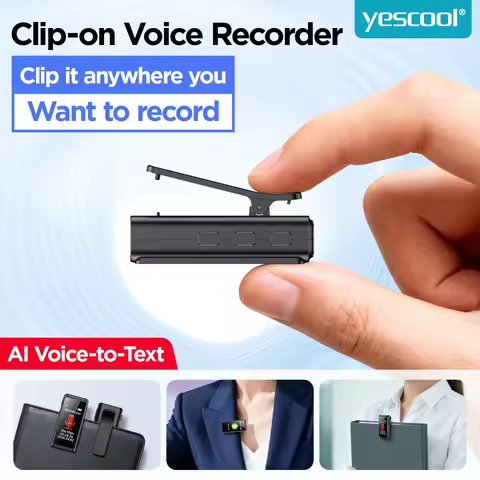 Mini Portable Voice Recorder with Clip Screen, AI Speech to Text, USB Flash Drive Design - for Meeti