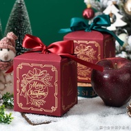 [Christmas Ribbon Ribbon] Christmas Eve Apple Box Ribbon Christmas Apple Gift Box Tote Bag Gift Paper Packaging Box Christmas Apple Box
