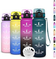 Grsta Water Bottle, 0.5 Litre Water Bottle, Bottle with Time Marking and Filter, Suitable for Carbon