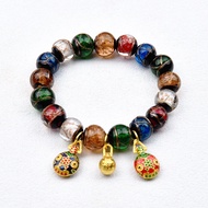 Fragrant Gray Colored Glass Bracelet Bracelet Swallowing Golden Beast Old Qin Style Men Women Fashio