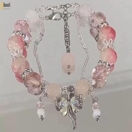 Crystal Stone Water Drop Bead Bracelet - Stainless Steel Fade-Resistant Stackable for Women