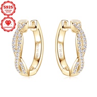 TEMU [silver Weight 3.29g, Moissanite 1mm*52pcs, 0.13ct*2pcs] 1 Pair Of Moissanite Earrings 925 Ster