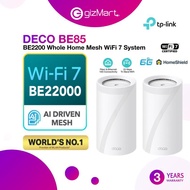 TP-Link Deco BE85 BE22000 WiFi 7 Tri-Band Whole Home AI-Driven Mesh Wifi Router With Homeshield (1 /