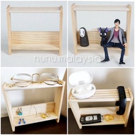 [nunu] Wooden Miniature Bus Stop for display or accesories tray table top organizer pine wood solid wood tray