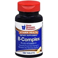 GNP Vitamin Health B-Complex Plus Vitamin C (100 Tablets)