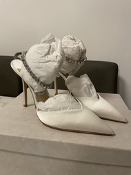 Jimmy Choo Saeda 100mm Ivory/Crystal Satin Heels Size EU 39 全新正品 連鞋盒及塵袋 婚鞋 Bridal/Wedding Shoes