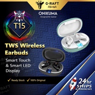 ONIKUMA TWS T33 & T15 Wireless Earbuds Bluetooth Earbuds Bass Stereo Earphones With Mic & IP5 Waterp
