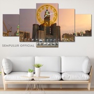 Cheap Kaaba Clock Makkah 80X40 Multi Panel Official Sempulur/ Islamic Wall Clock Decoration Ramadan 