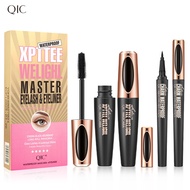 QIC Qini Color Film Power Plumping Mascara Eyeliner Set Waterproof Holding Makeup Curling Long Eye M