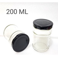 / 10 (SEULT) 200ML GLASS BOTTLE 200 NEWML + new gold ZINC CAP ROUND CYLINDER BOTTLE GLASS JAR 200 ML