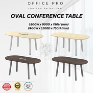 Office Pro 6FT / 8FT Oval Conference Table | Meja Mesyuarat (With/Without Trunking Cover)