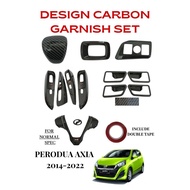 Perodua Axia 2014-2022 Carbon Set Cover Garnish Interior Accessories