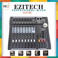 Ezitech N9USB 9 Channel Professional Live Studio Audio Mixer with 48V Phantom Console