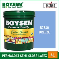 Boysen Color Series Permacoat Semi-Gloss Latex Breeze B7540 Acrylic Latex Paint - 4L