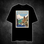 ANDORRA (EUROPE VINTAGE TRAVEL) Printed t shirt unisex 100% cotton
