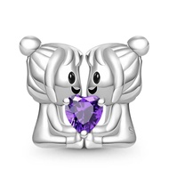 Gnoce Gemini Constellation Embraces Heart Gem Charm