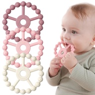 2 Pack Ring Teether Baby Infant Toys, Baby Essentials, Silicone Teething Ring Toys for Babies 0-6 Mo
