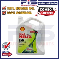 FIS Engine Oil Shell Helix Eco 0W20 3.5Liter Lubricant API SN ILSAC GF-5 Fully Synthetic For Perodua