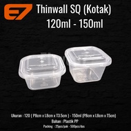 Thinwall Square, Plastic Box, Lunch Box Container 120ml-150ml (25pcs)