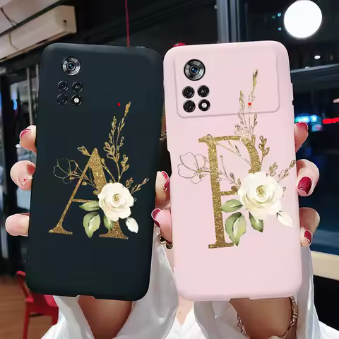 For Xiaomi Poco X4 Pro 5G Case Cute Letters Cover Slim Soft SIlicone Funda Phone Case For Xiaomi Poc