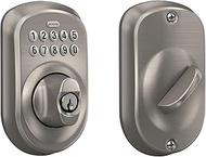 Schlage BE365 PLY 619 Plymouth Keypad Deadbolt, Satin Nickel