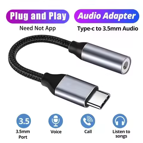 Type C To 3.5 mm Aux Adapter 3 5 Jack Audio Cable For iPhone 15 Series iPad Type USB C to 3.5mm Aux 