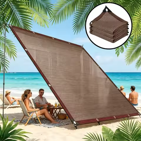 Durable Brown UV Protection Canopy - Outdoor Sun Shade Net - 1PC 3M x 4M Brown Outdoor Sun, Picnics,