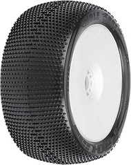 Pro-line Racing 1/8 Hole Shot S3 F/R 4.0" Tires Mounted 17mm Wht Zero Offst Whls (2), PRO9033233