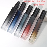 4ml 6ml 9ml 10ml 15ml Gradient Black Mini Square Glass Perfume Spray Bottle Empty Refillable Sampl