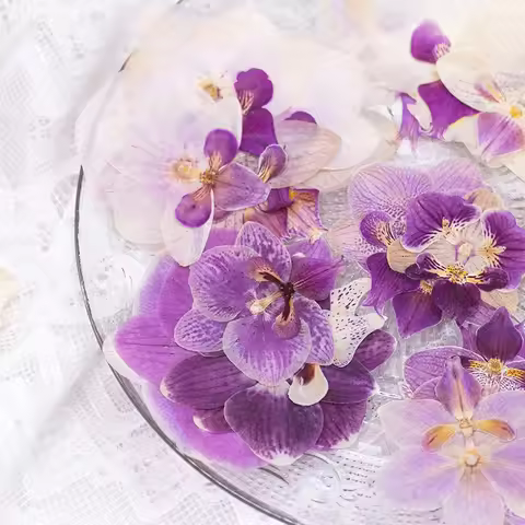 2PCS Phalaenopsis Pressed Dried Flowers For DIY Resin Fillings Natural Dried Orchid Flower Leaves fo