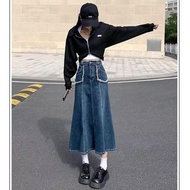 Focisa - Rok Jeans Duyung Fosica Skirt - Rok Mermaid Jeans Front Pocket - Fishtail Skirt Korea Style