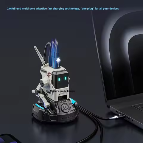 Gravastar Dog Nitro 65w 3rd Gen Gan Fast Charger Mecha Robot 3 Port Wireless Charging Station For Ne