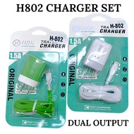 H802 H175 DUAL PORT USB FAST CHARGER SET 2.1A OUTPUT DATA CABLE FOR ANDROID V8 TYPE-C
