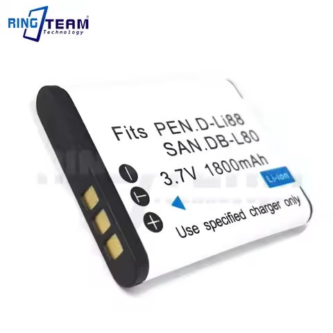 1800mAh High-Capacity DB-L80 Battery Compatible with Sanyo VPC-CG10 CG20 CG88 CG100 Cameras - OEM Qu