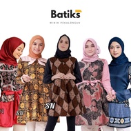 Termurah Atasan baju batik wanita muslimah model blouse pakaian kerja