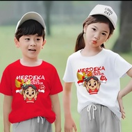 Free name of children's t-shirts for August 17, 2025, ages 2-11 years,/, Indonesian Independence Day