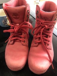 【Timberland】女款粉紅 經典防水短靴