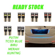 led nombor plate kereta putih atau iced blue biru kuning merah Hijau